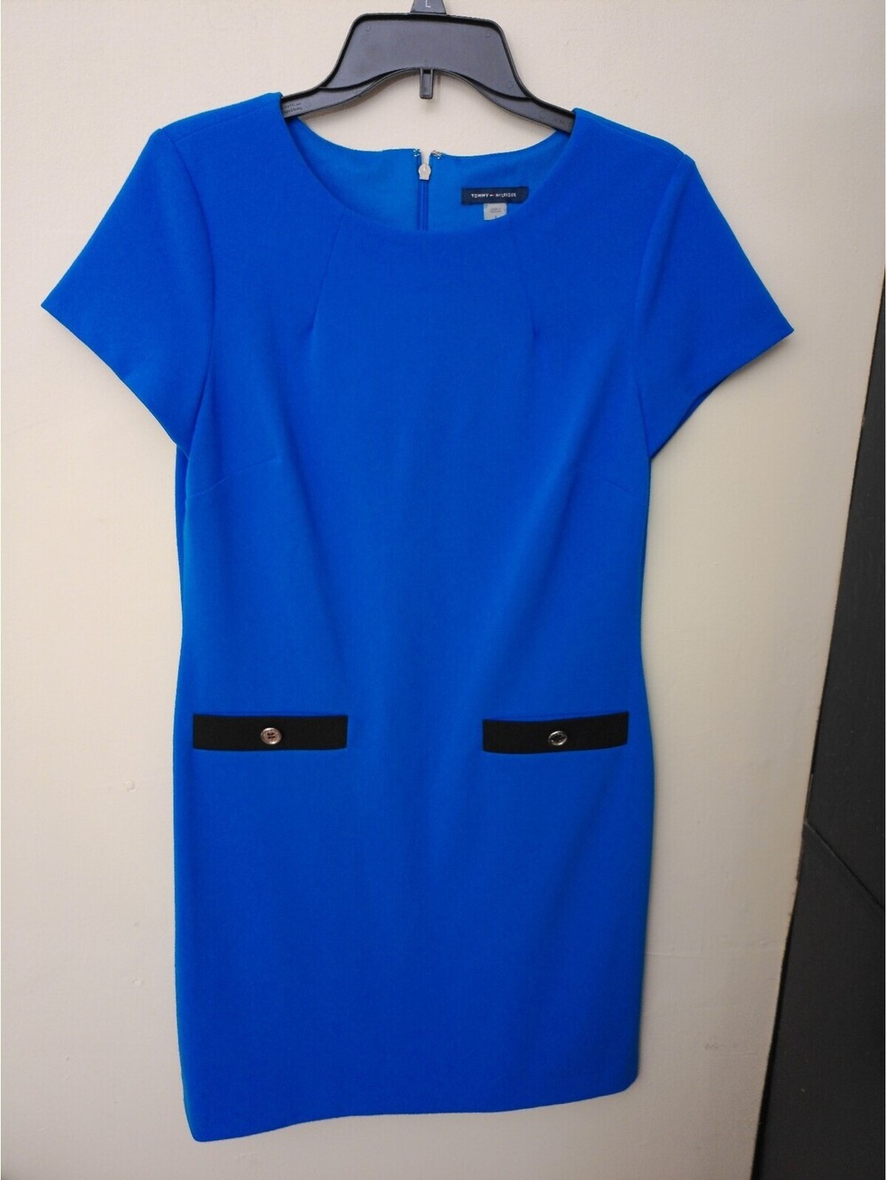 Tommy‎ Hilfiger Womens Sheath Dress Size 8 Royal Blue Short Sleeve Career Office